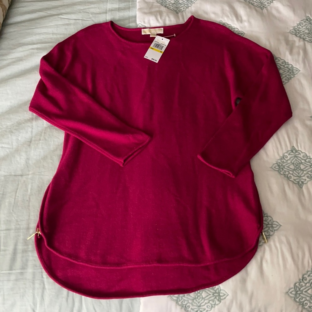 Michael Kors Zipper tulip hem Sweater Size M - NEW
